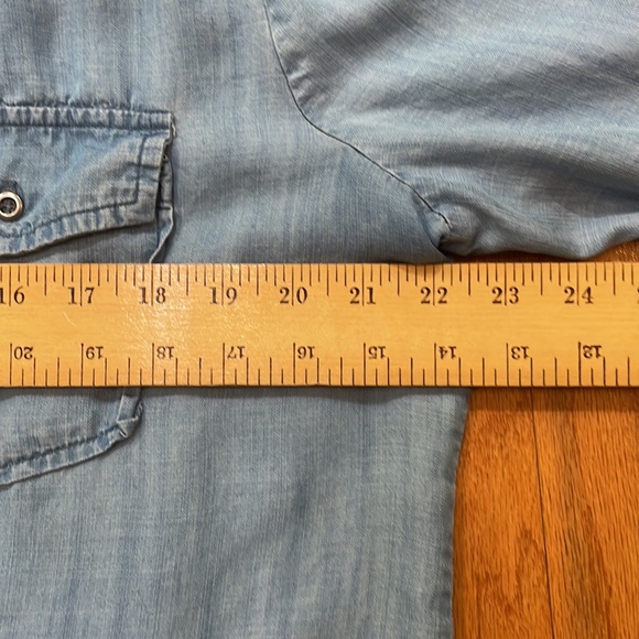 BILLY T Woman’s Denim’s Dress Collar Adjustable Sleeves Size XL Lyocell Blue - Picture 7 of 14